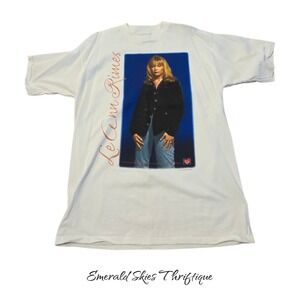 Vintage Leann Rimes Shirt XL White 90s Country Music‎ Tour Heart free shipping